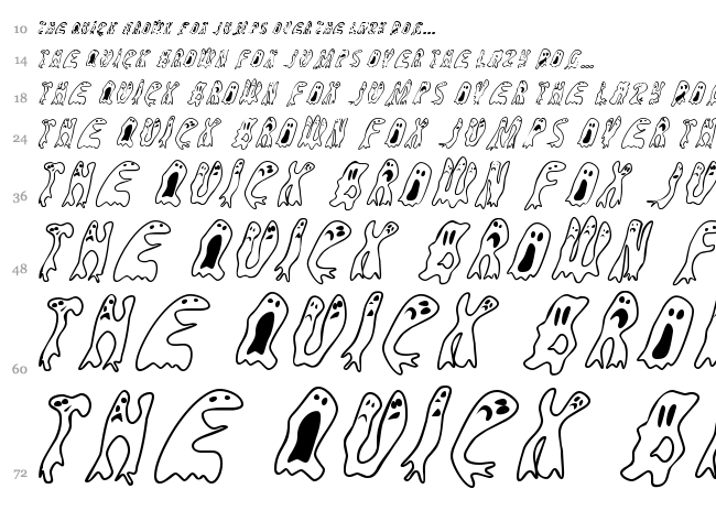 Groovy Ghosties font waterfall